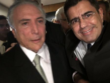 Ricardo Guterres saudou Michel Temer e desejou sorte ao novo presidente da República